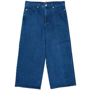 EUC Women's BANANA REPUBLIC Wide-Leg Crop Jean Dark Wash‎ | Size 31/12